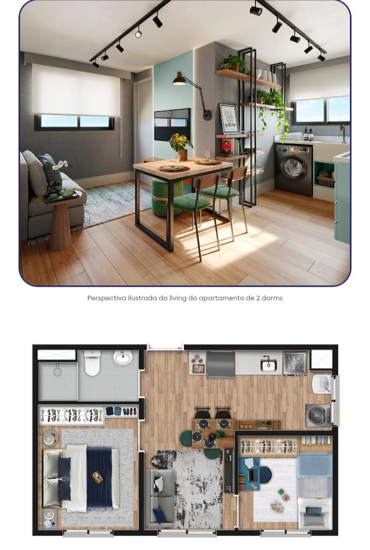 Apartamento de 2 dormitórios — Via Cocá