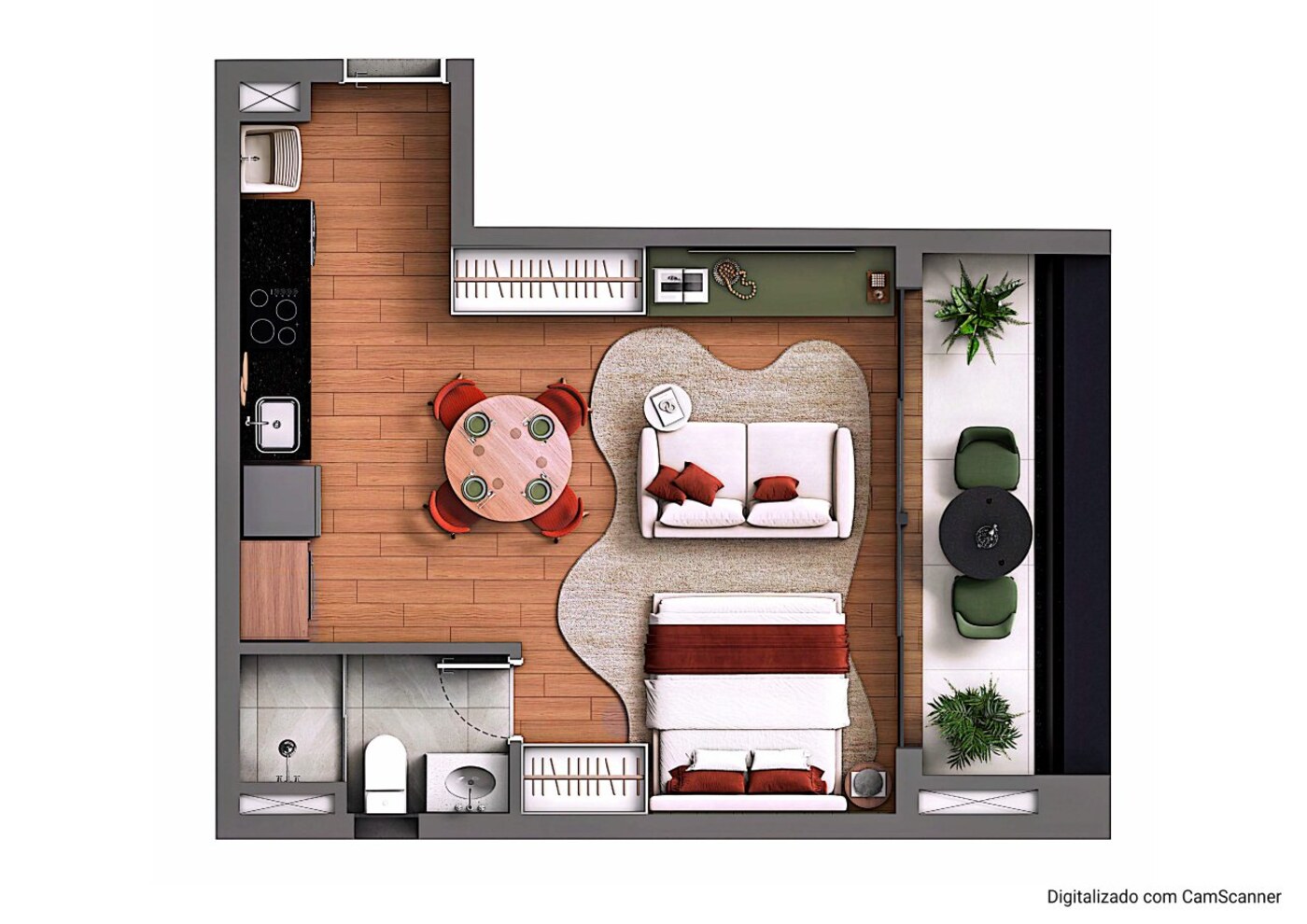 Planta de Tipologia 04 do DUO Stay Residence