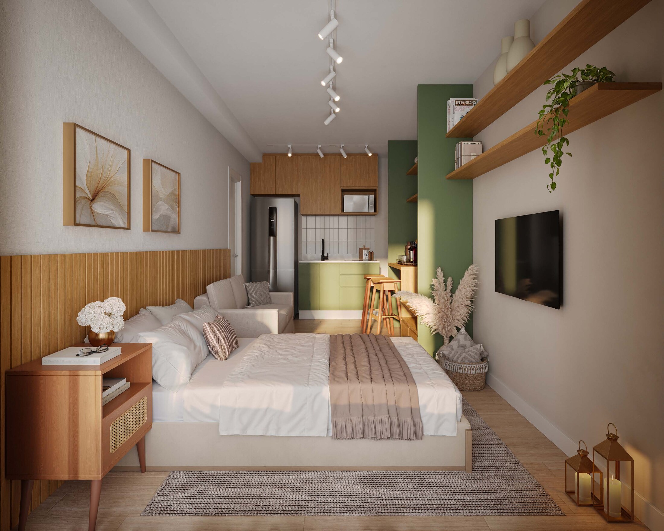 Living da unidade tipo D (studio) — Residencial Maro by BP8