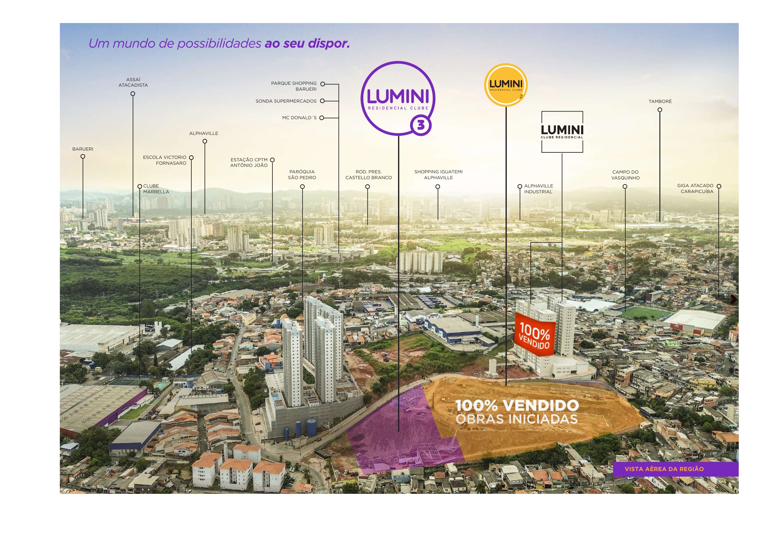 Vista aérea do empreendimento — Lumini 3 Residencial Clube