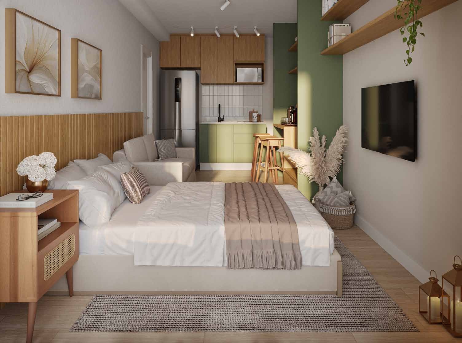 Ambiente da unidade tipo D (studio) — Residencial Momi by BP8
