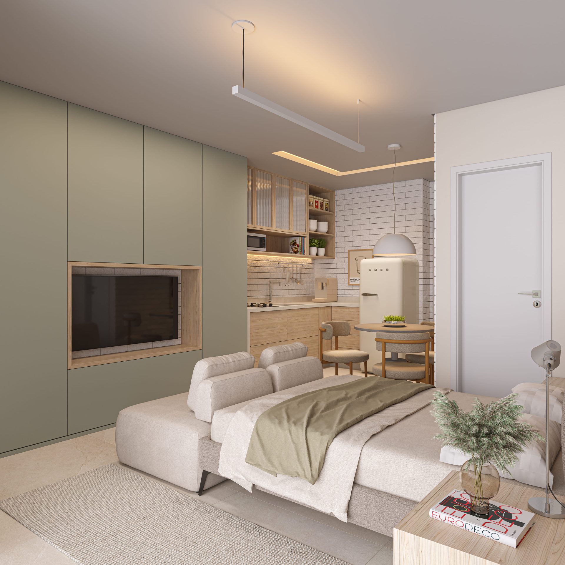 Living da planta de 17 m² — studio