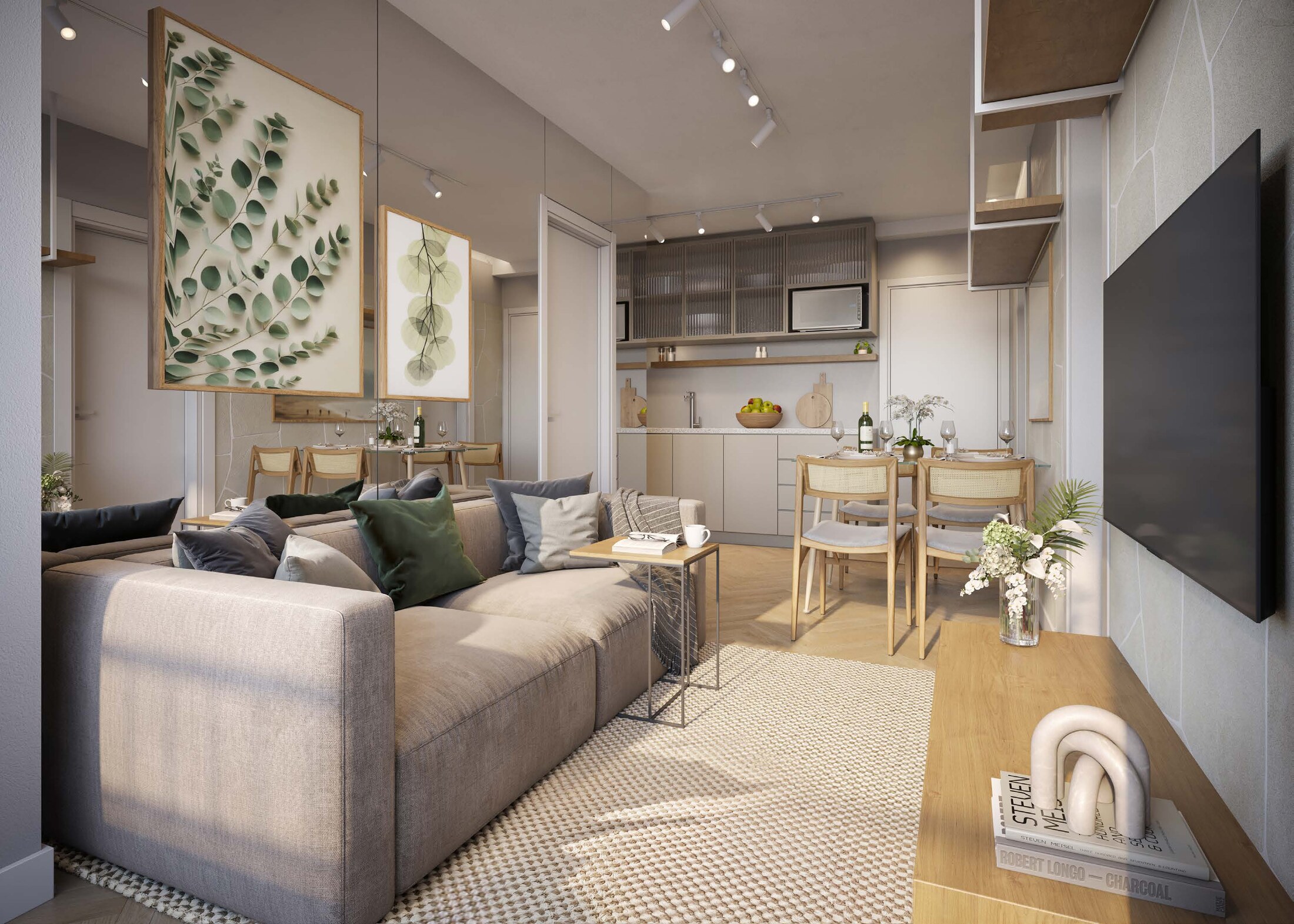Living da unidade tipo B — Residencial Maro by BP8