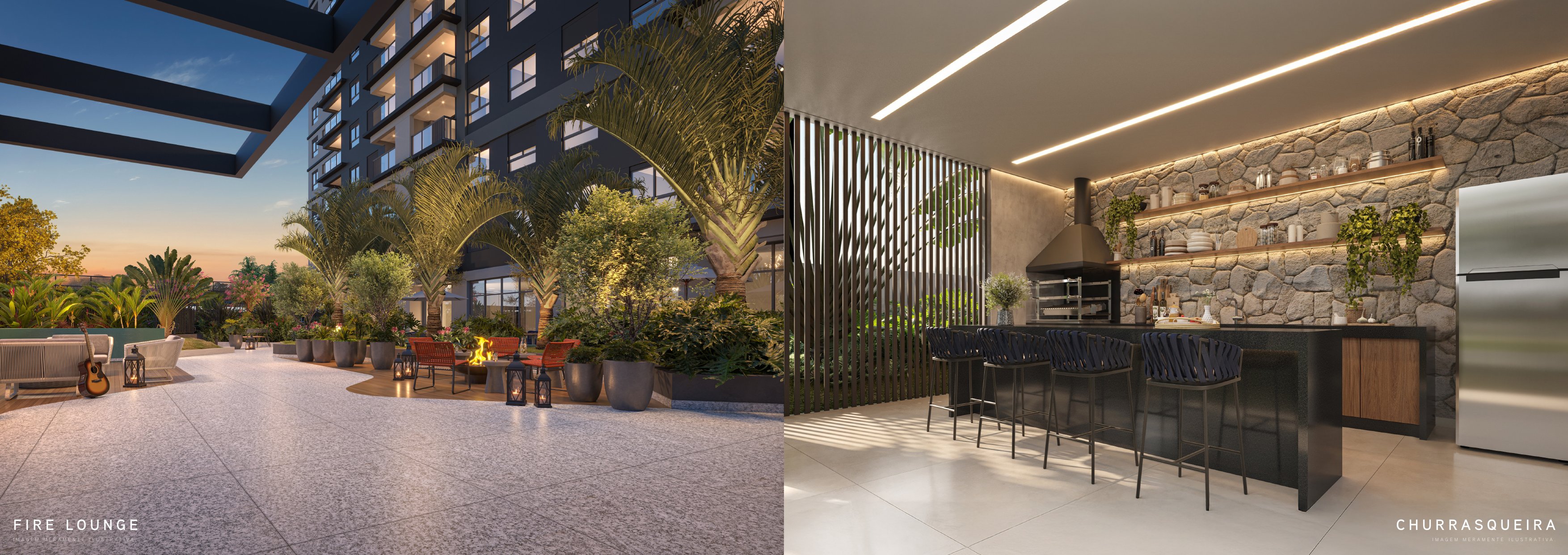Fire lounge e churrasqueira — Beyond Residence