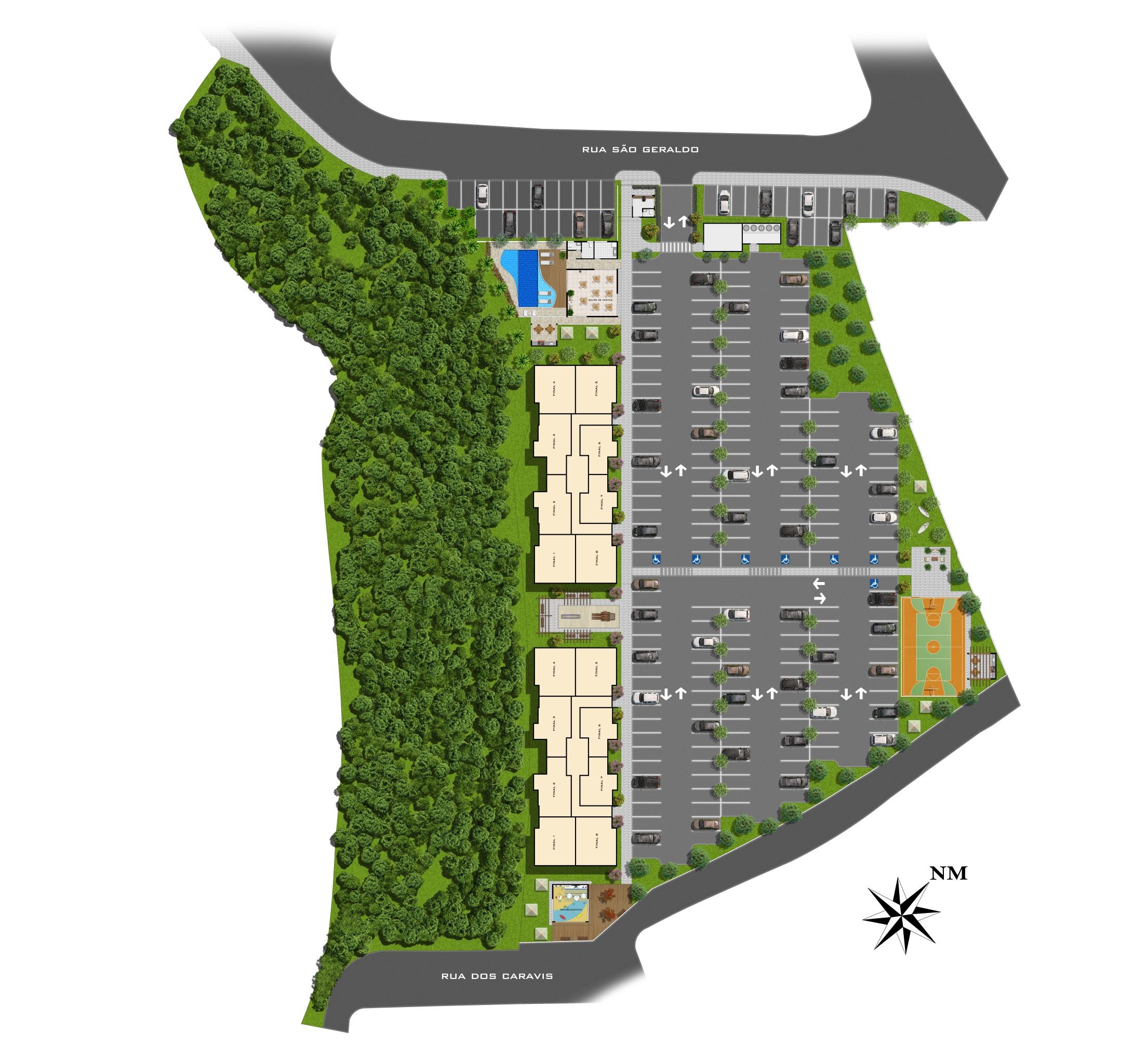 Planta de Implantação do Condomínio Residencial Quartier