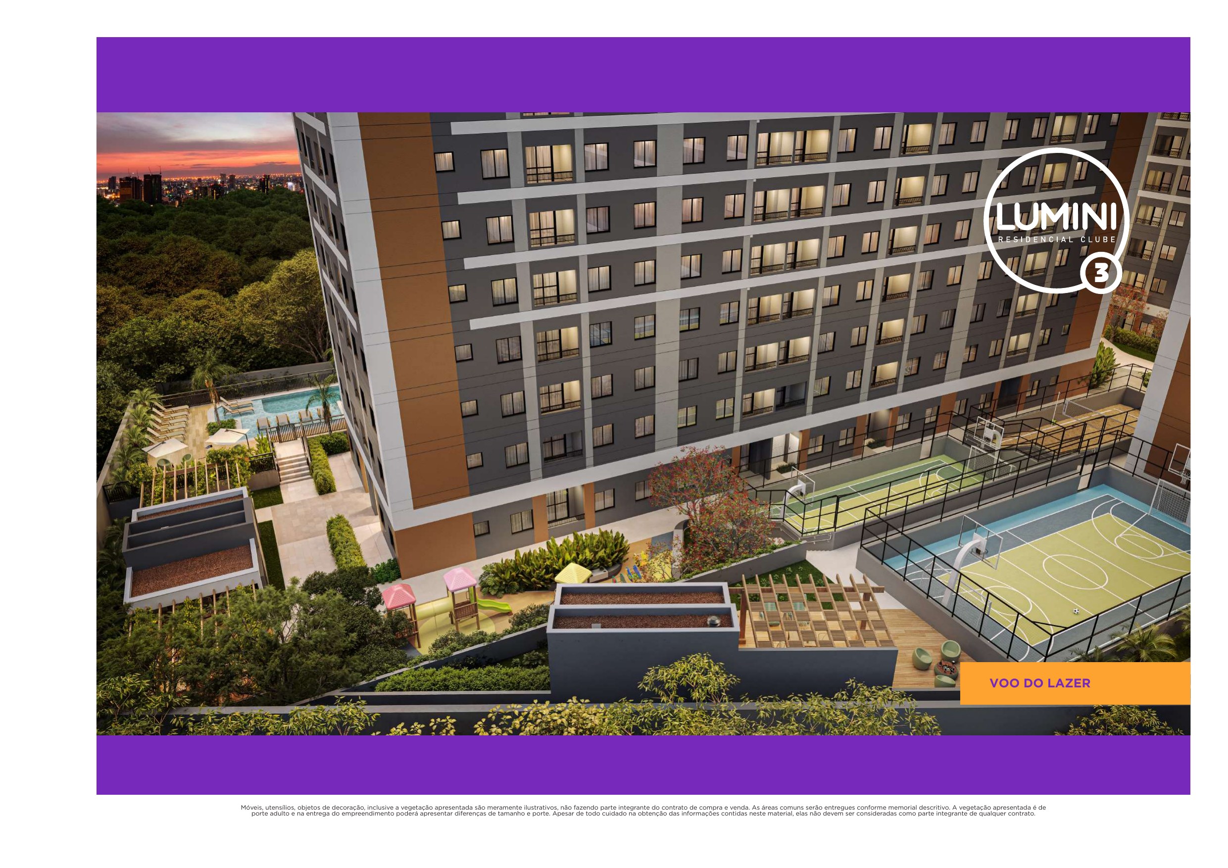 Vista do lazer — Lumini 3 Residencial Clube