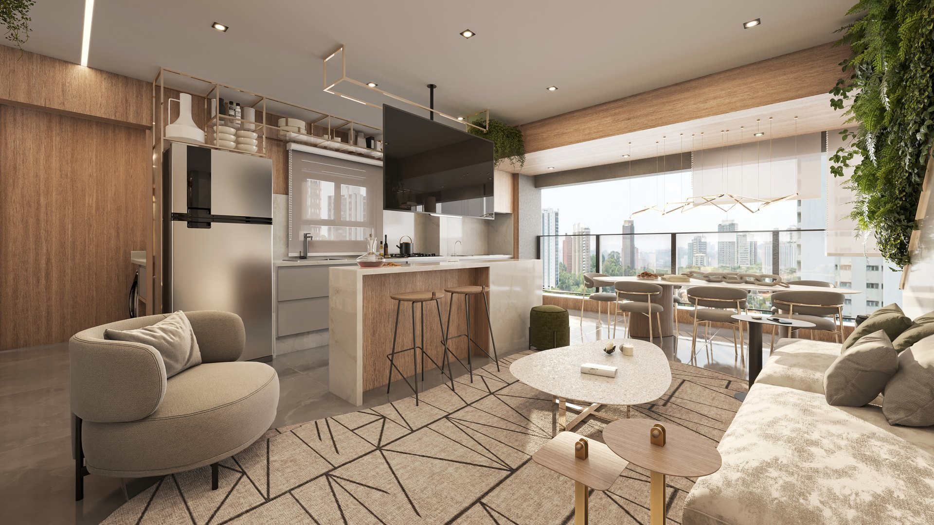 Living do apartamento tipo — Legacy Osasco