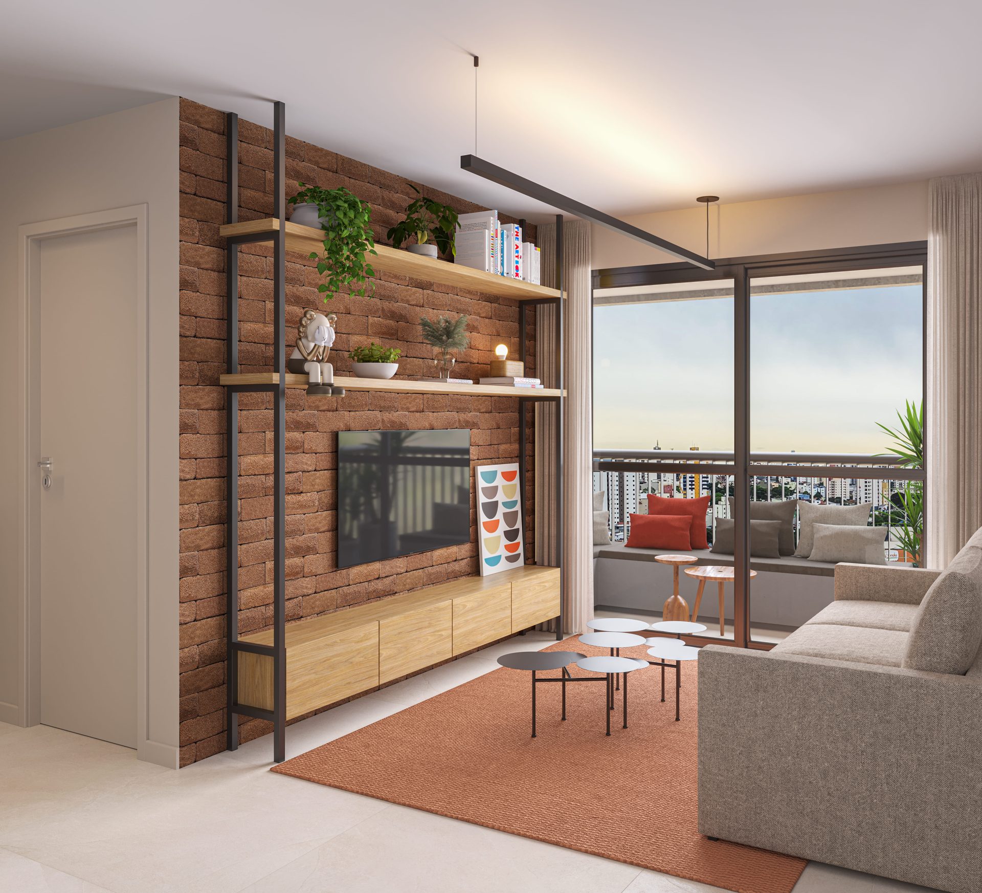 Planta de 49 m² — 2 dormitórios com suíte do Brás 120