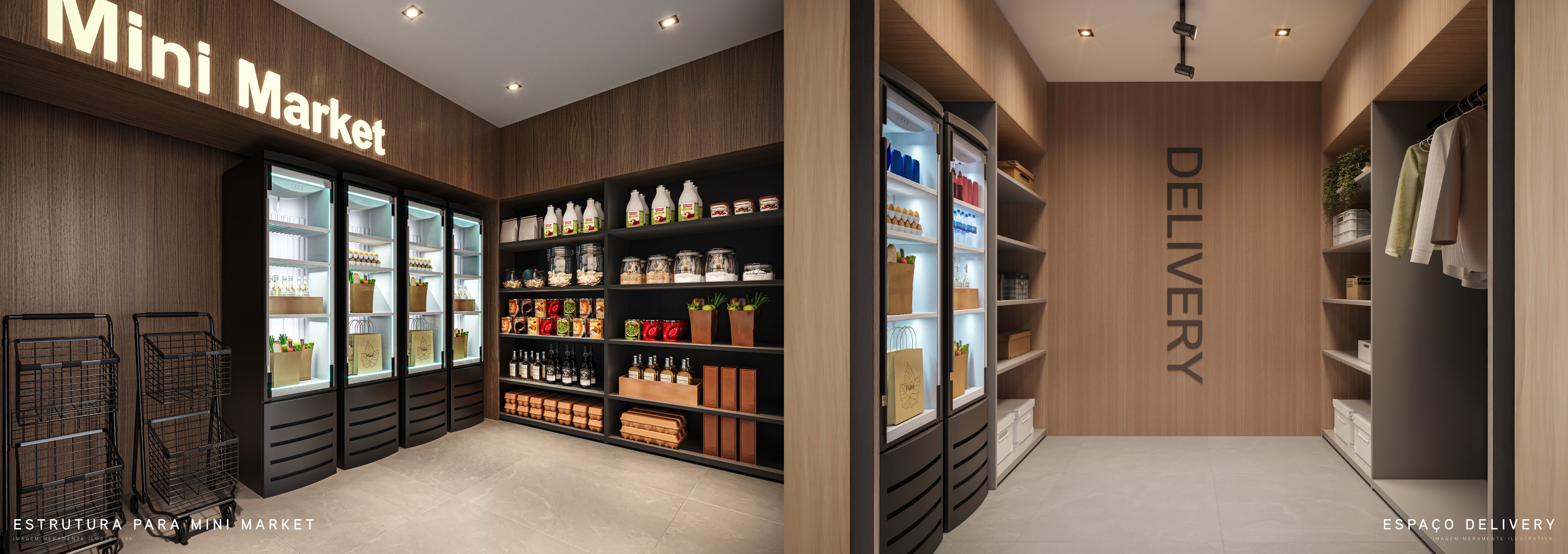 Mini market e espaço delivery — Beyond Residence