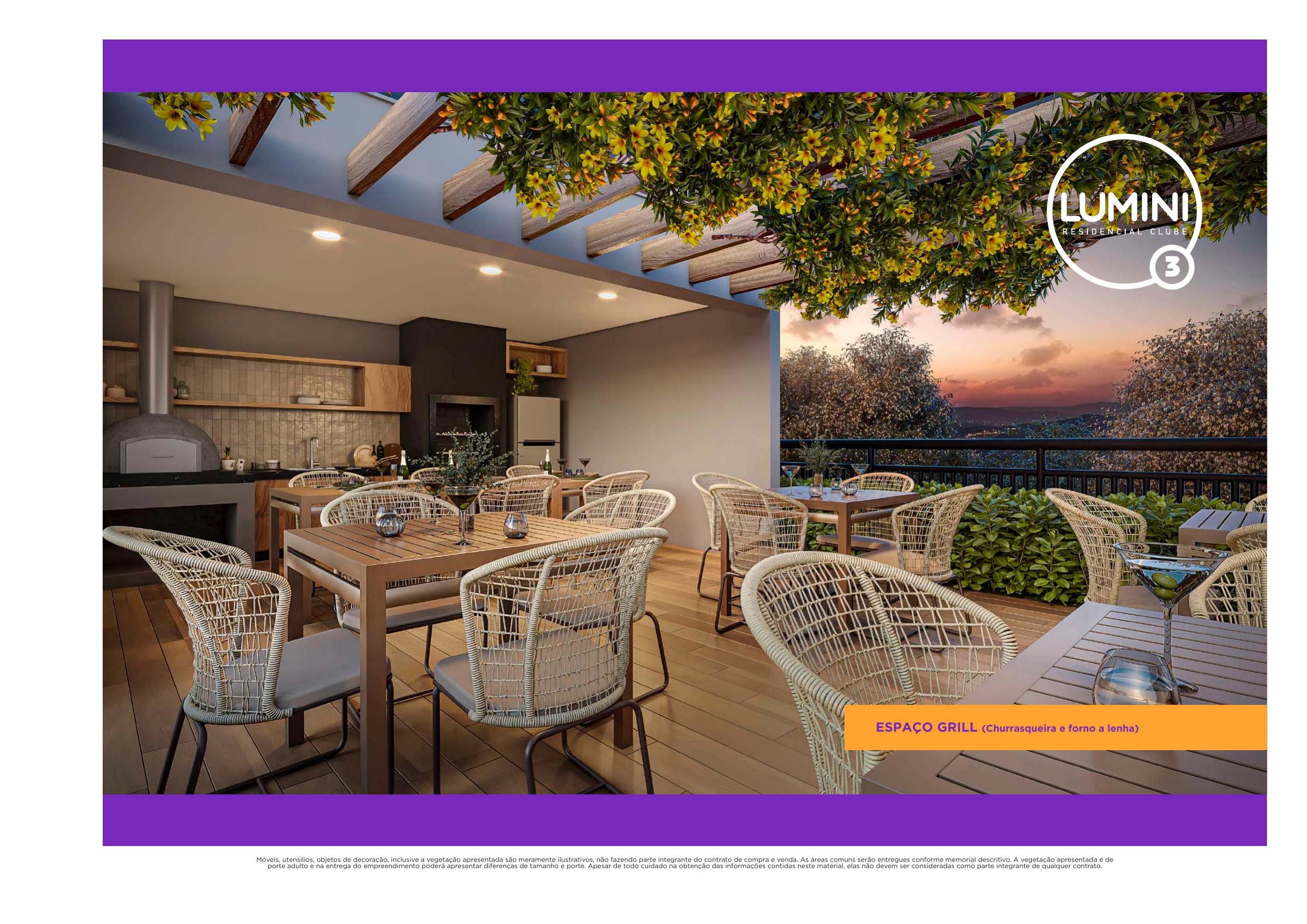 Espaço grill com churrasqueira e forno a lenha — Lumini 3 Residencial Clube