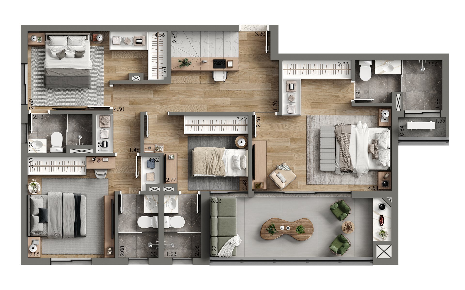 Planta de Cobertura duplex do Legacy Osasco